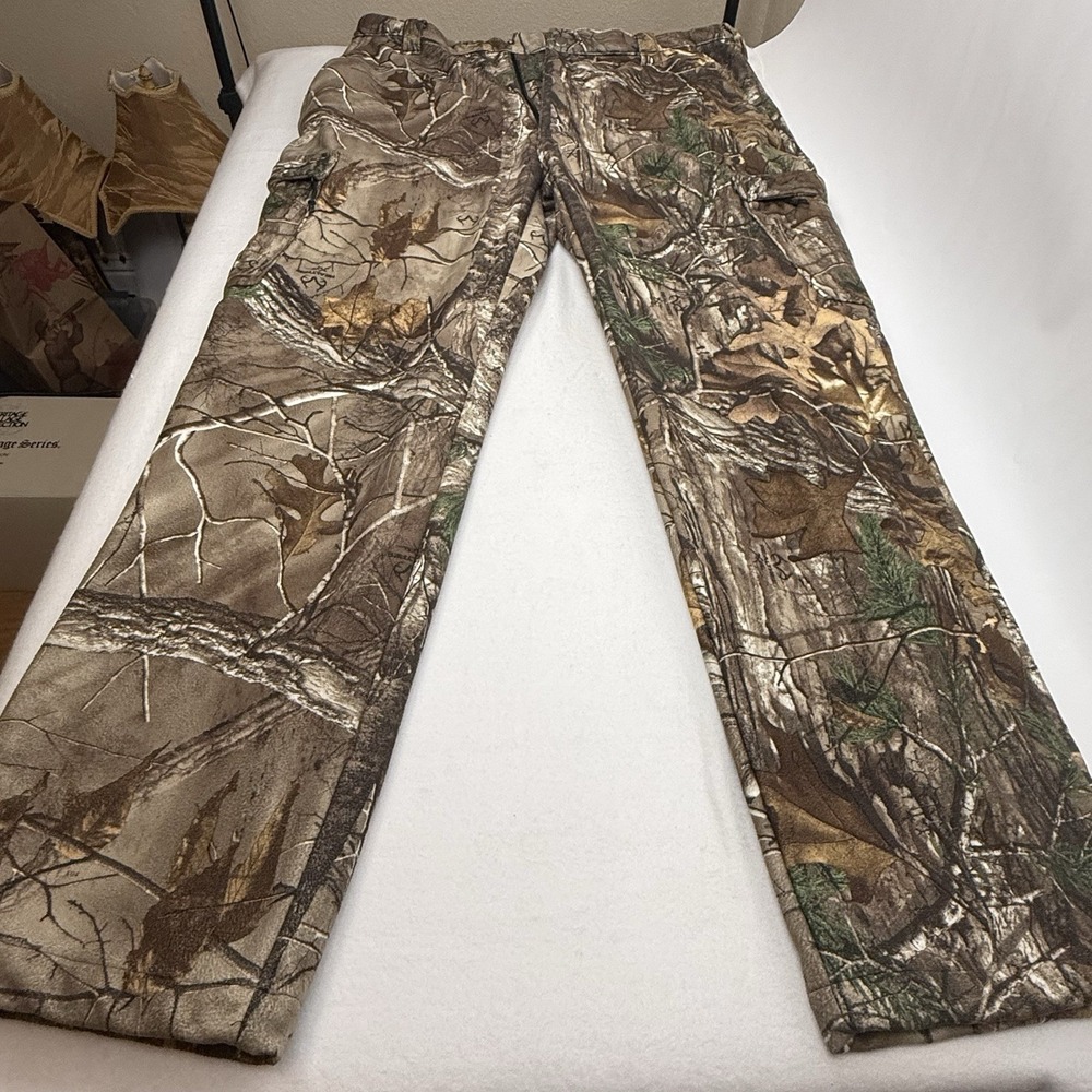 Browning Men’s L Realtree Camo Fleece Hunting Pants Buckmark Cargo Outdoors